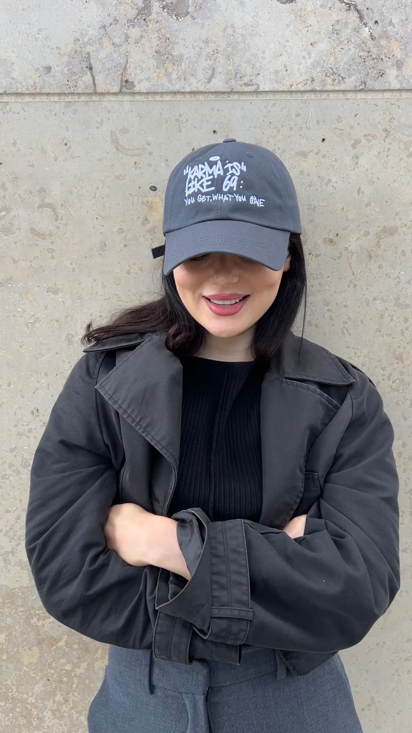 "KARMA IS LIKE 69" cap