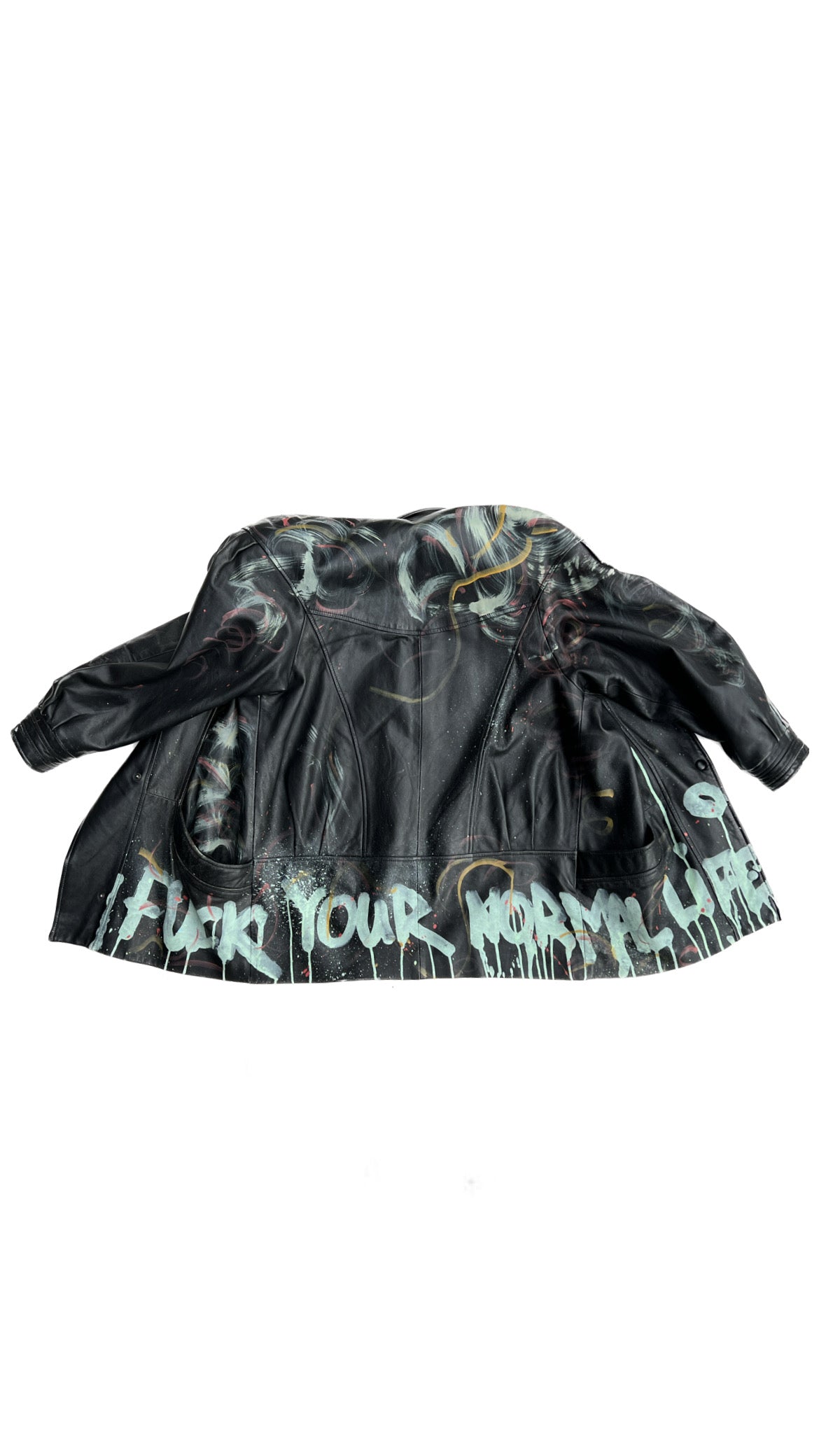 Lederjacke "FUCK YOUR NORMAL LIFE"