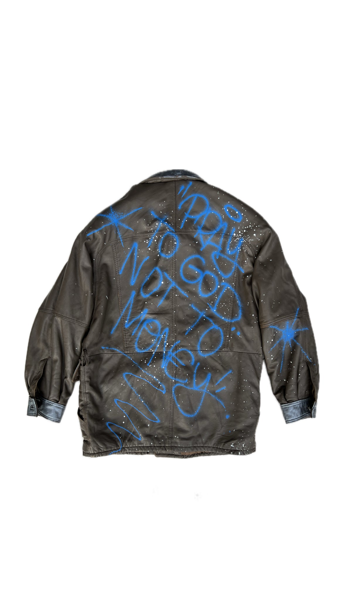 Lederjacke "PRAY TO GOD NOT TO MONEY"