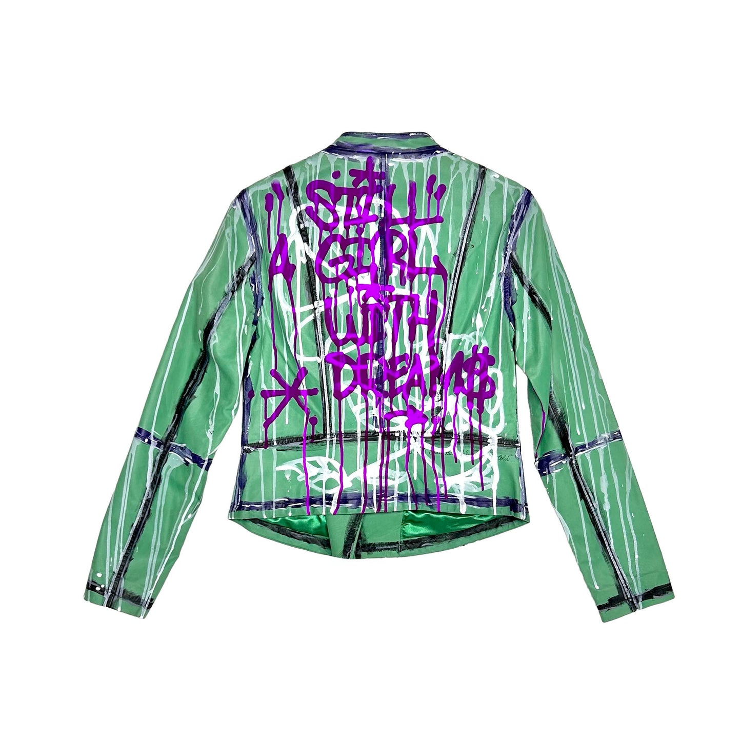 "STILL A GIRL WITH DREAMS" Leder Jacke